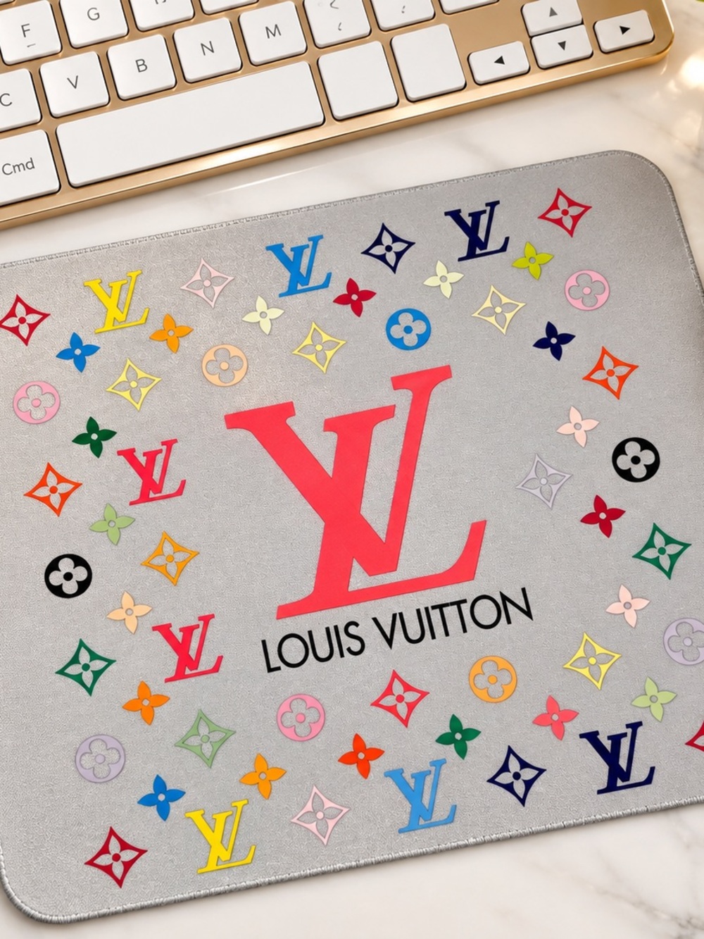 Multicolor Monogram Mouse Pad